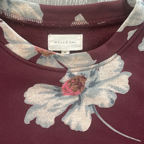Mellò Day Floral crewneck with balloon sleeves - Picture 2 of 6